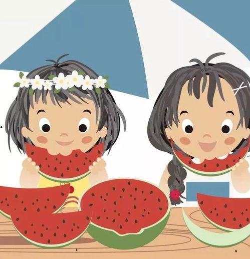 情侣头像吃瓜卡通插画,卡通插画中的爱情故事